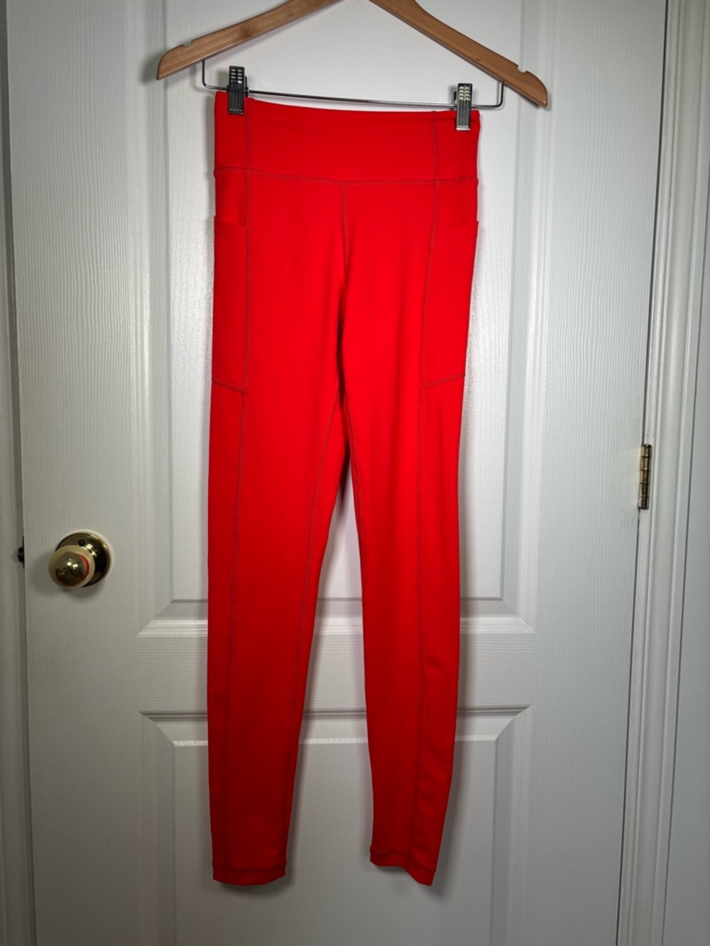 RISE Women’s High-Rise Performance Leggings with Pockets - Red - Small #144 - Picture 2 of 5